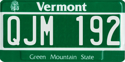 VT license plate QJM192