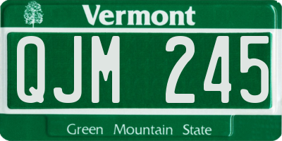 VT license plate QJM245