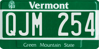VT license plate QJM254