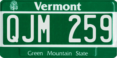 VT license plate QJM259