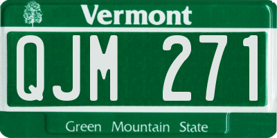 VT license plate QJM271