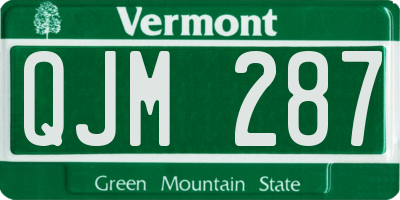 VT license plate QJM287