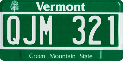 VT license plate QJM321