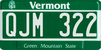 VT license plate QJM322