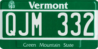 VT license plate QJM332
