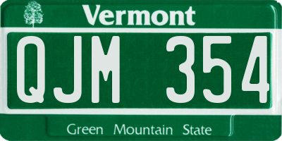 VT license plate QJM354