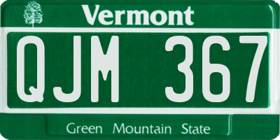 VT license plate QJM367