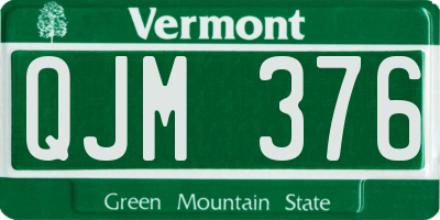 VT license plate QJM376