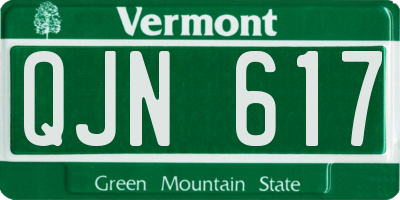 VT license plate QJN617