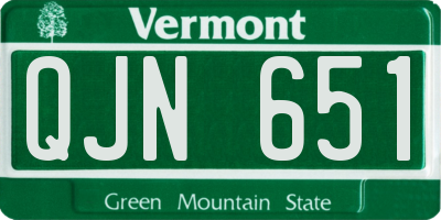 VT license plate QJN651