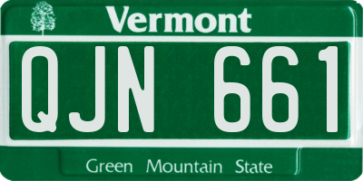 VT license plate QJN661