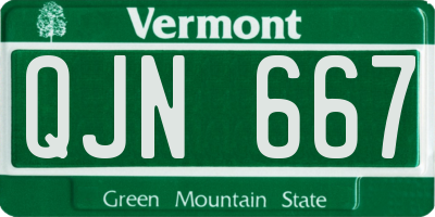 VT license plate QJN667