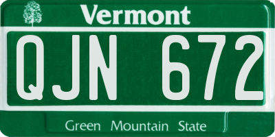 VT license plate QJN672