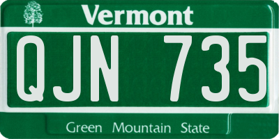 VT license plate QJN735