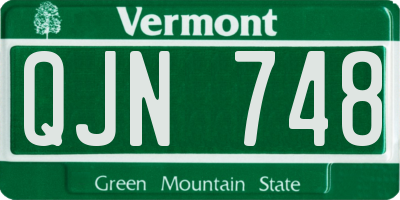 VT license plate QJN748