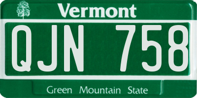 VT license plate QJN758