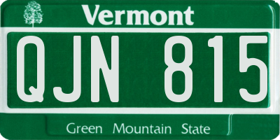 VT license plate QJN815