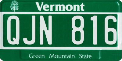 VT license plate QJN816