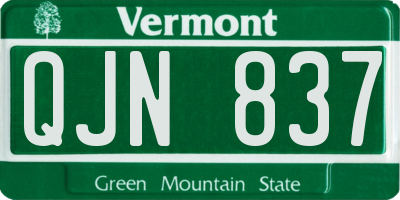 VT license plate QJN837