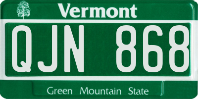 VT license plate QJN868
