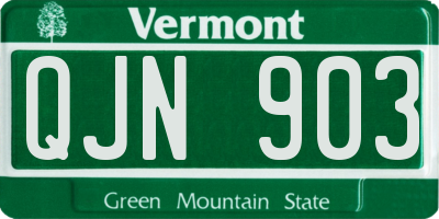 VT license plate QJN903