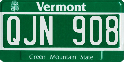 VT license plate QJN908