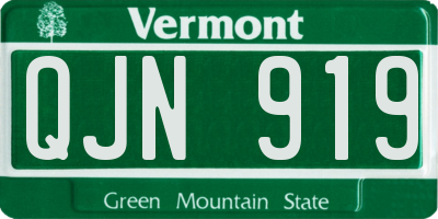 VT license plate QJN919