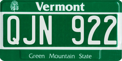 VT license plate QJN922