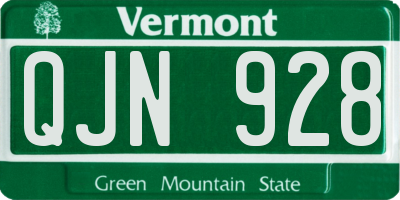 VT license plate QJN928