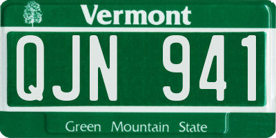 VT license plate QJN941