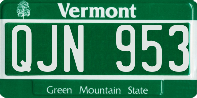 VT license plate QJN953
