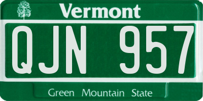 VT license plate QJN957