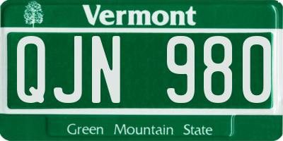 VT license plate QJN980