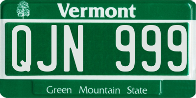 VT license plate QJN999