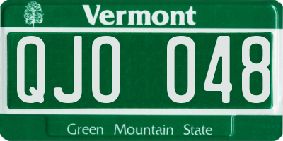 VT license plate QJO048
