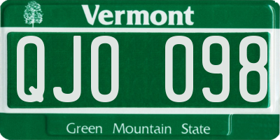 VT license plate QJO098