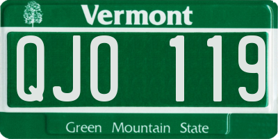 VT license plate QJO119