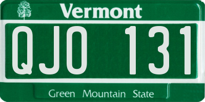 VT license plate QJO131