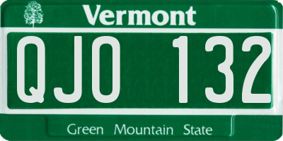 VT license plate QJO132