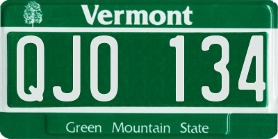 VT license plate QJO134