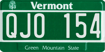 VT license plate QJO154