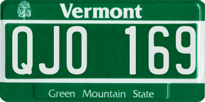 VT license plate QJO169