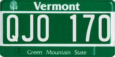 VT license plate QJO170