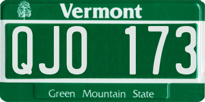 VT license plate QJO173