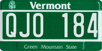 VT license plate QJO184