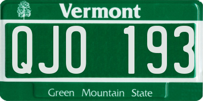 VT license plate QJO193