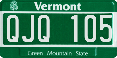 VT license plate QJQ105
