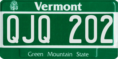 VT license plate QJQ202