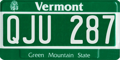VT license plate QJU287