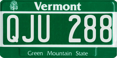 VT license plate QJU288